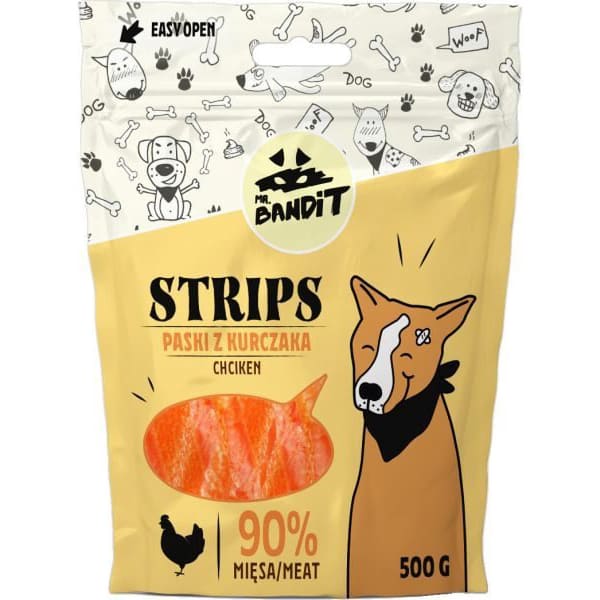 MR.BANDIT STRIPS CHICKEN gardums suņiem Vistas filējas 500g
